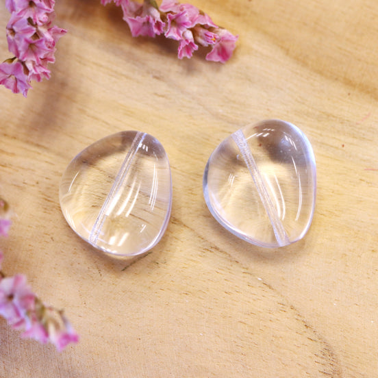 Perle Kristall - Glasperle Nugget flach
