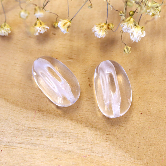 Kraal crystal - glaskraal met drie vlakken
