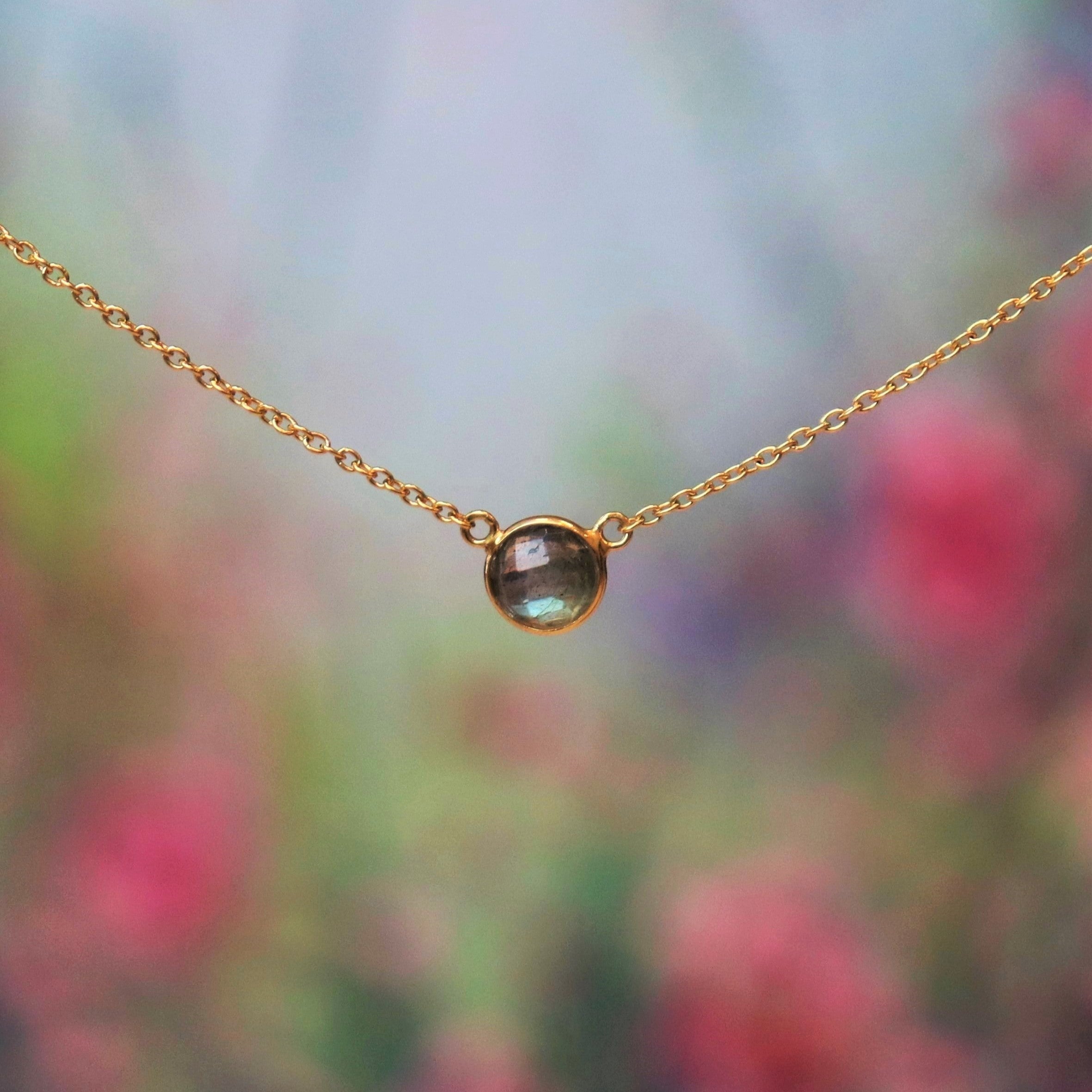 Gold plated ketting - labradoriet