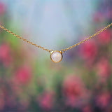 Gold plated ketting - maansteen