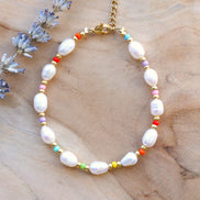 Miyuki bracelet with freshwater pearls