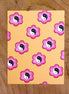 Kaart BAYU - oranje met roze yin yang bloemen