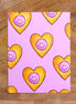 Card BAYU - purple with orange smiley hearts