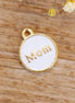 Enamel charm - mom gold