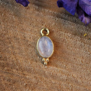 Gold plated earring charm with moonstone