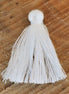 Satin tassel 30 mm white