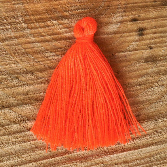 Satijnen kwastje 30 mm oranje