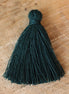Satin tassel 30 mm dark green