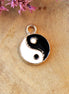 Enamel bedel - Yin Yang goud
