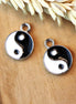 Enamel charm - Yin Yang silver