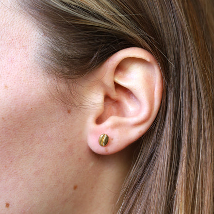 Gold plated stud earring with shell