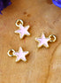 Enamel bedel - ster lichtroze
