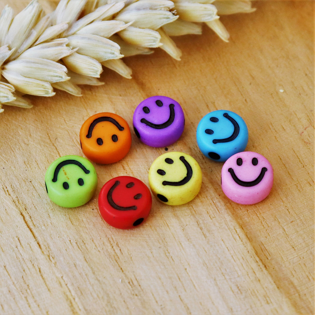 Regenboog smileys - 10 stuks