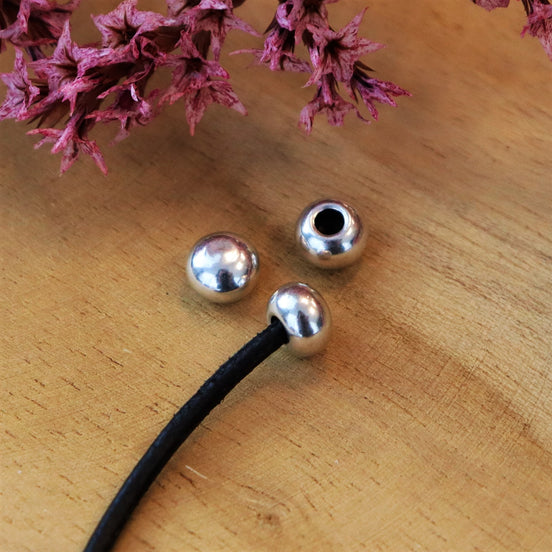 Endkappe DQ silber für 2mm Rundleder