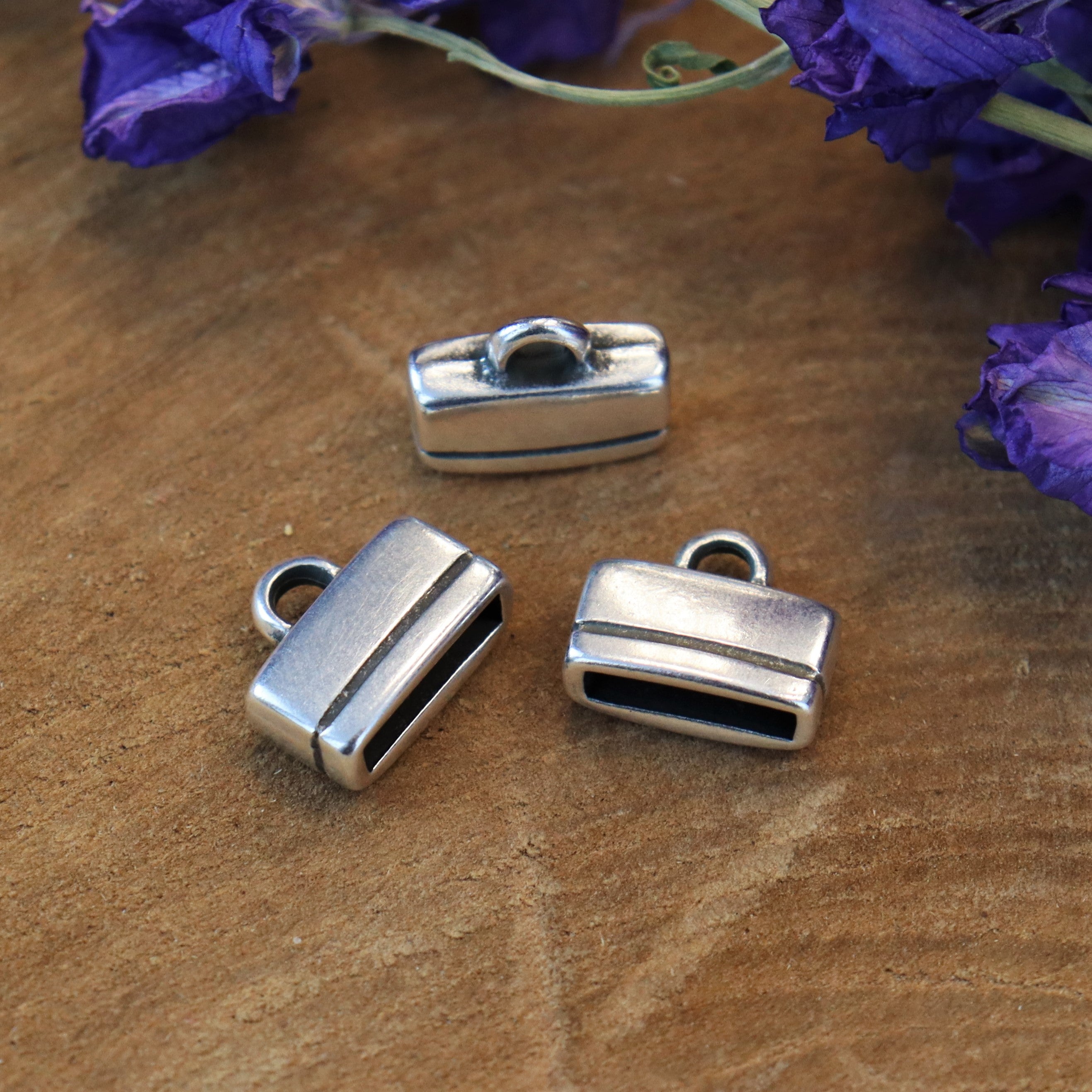 End cap DQ silver for 10mm leather