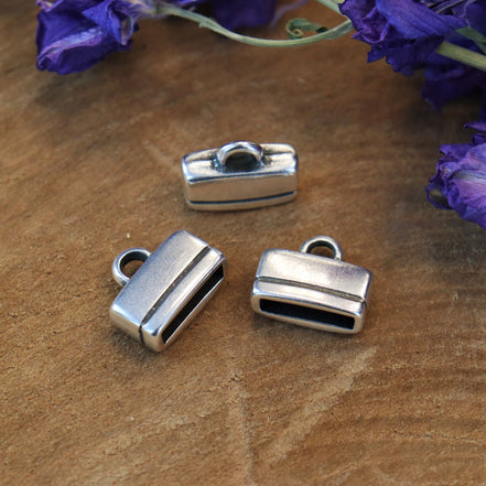 End cap DQ silver for 10mm leather