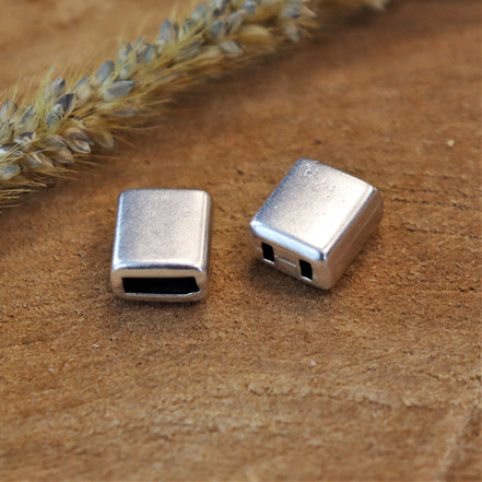 End cap DQ silver with 2 holes