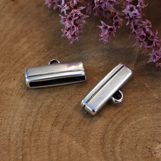 Endkappe DQ silber für 20mm Leder