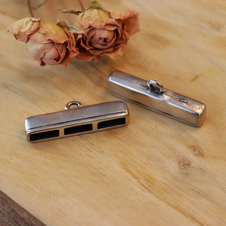End cap DQ silver with 3 holes for 10mm leather