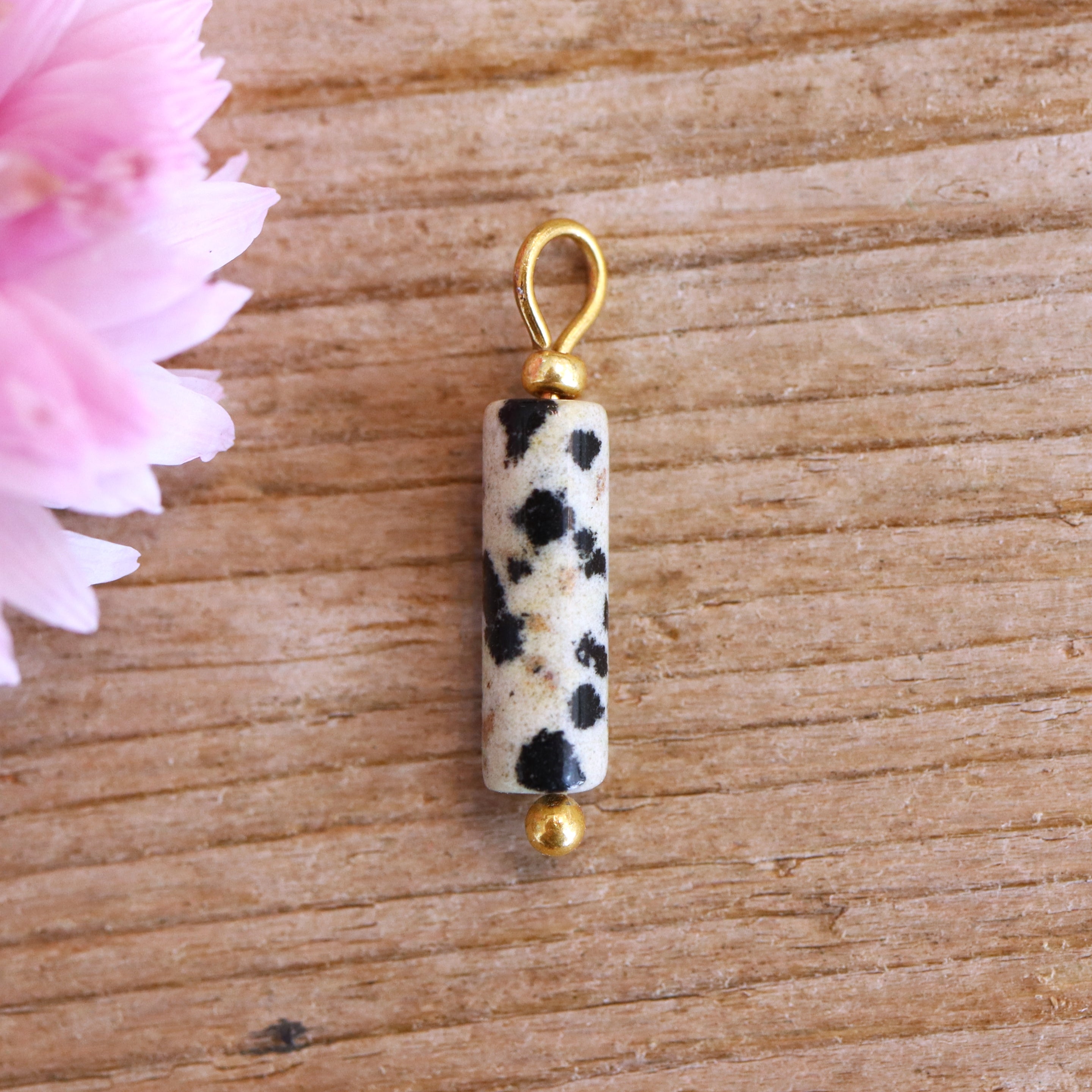 Jasper earring charm - gold