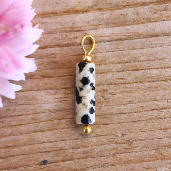 Jasper earring charm - gold