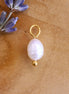Freshwater pearl earring charm - gold