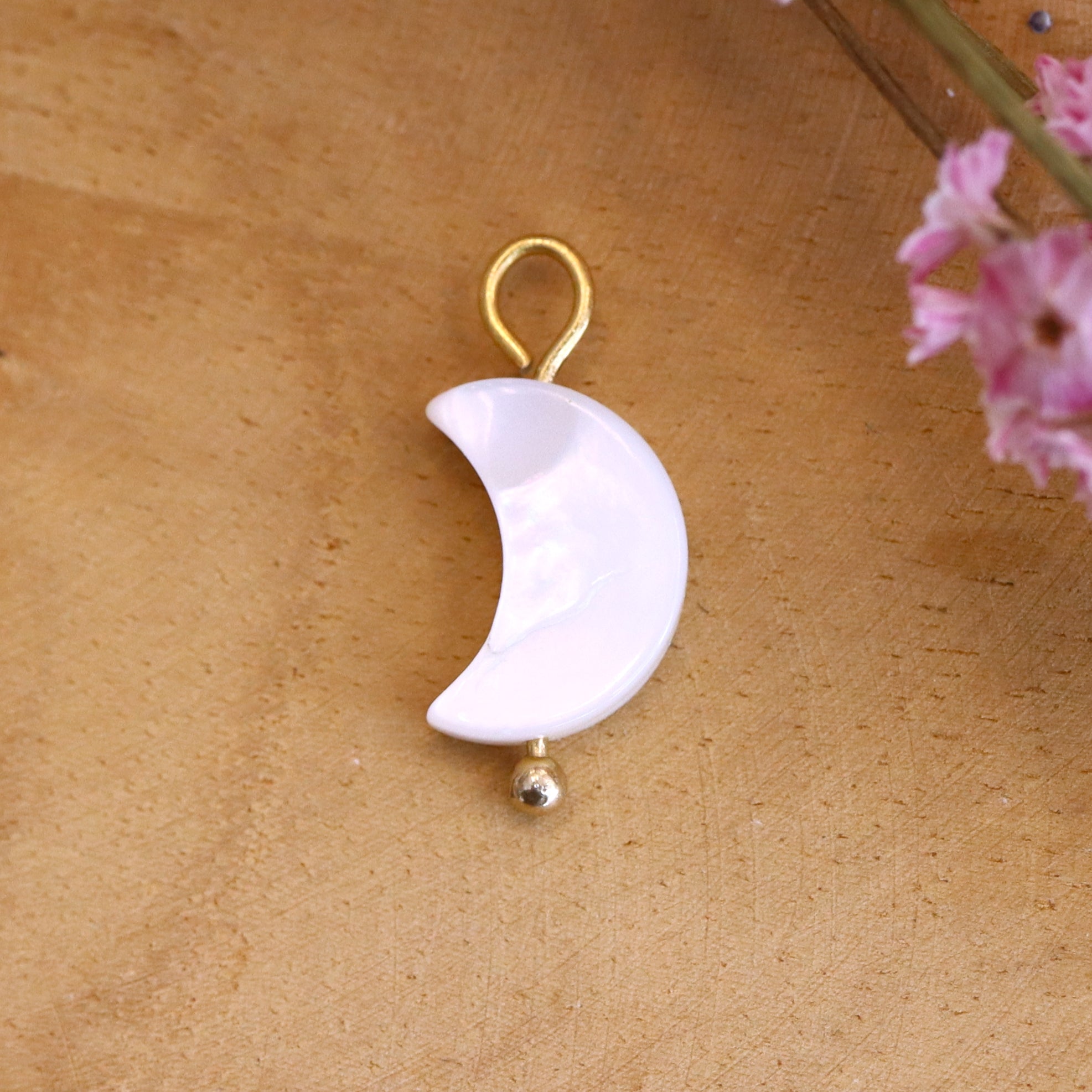 Ohrring-Anhänger Trochus Muschel Mond - Gold