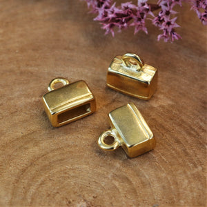 Eindkap DQ GOUD voor 10mm breed leer