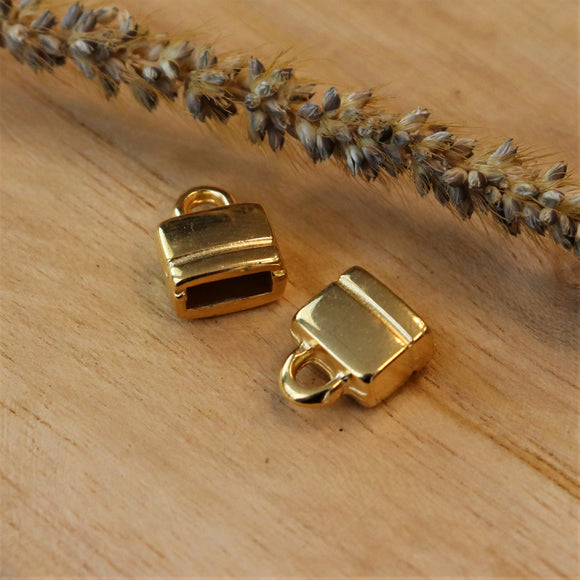 Eindkap DQ GOUD voor 6mm leer