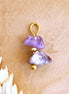 Amethyst earring charm - gold
