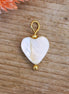 Earring charm trochus shell heart - gold