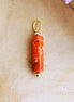 Coral earring charm - gold