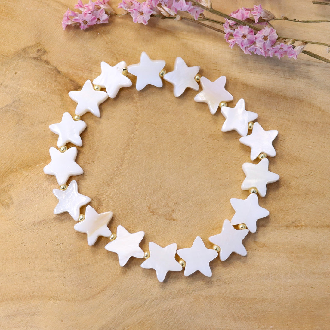 Bracelet with shell stars