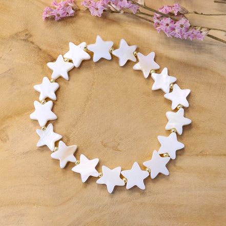 Bracelet with shell stars