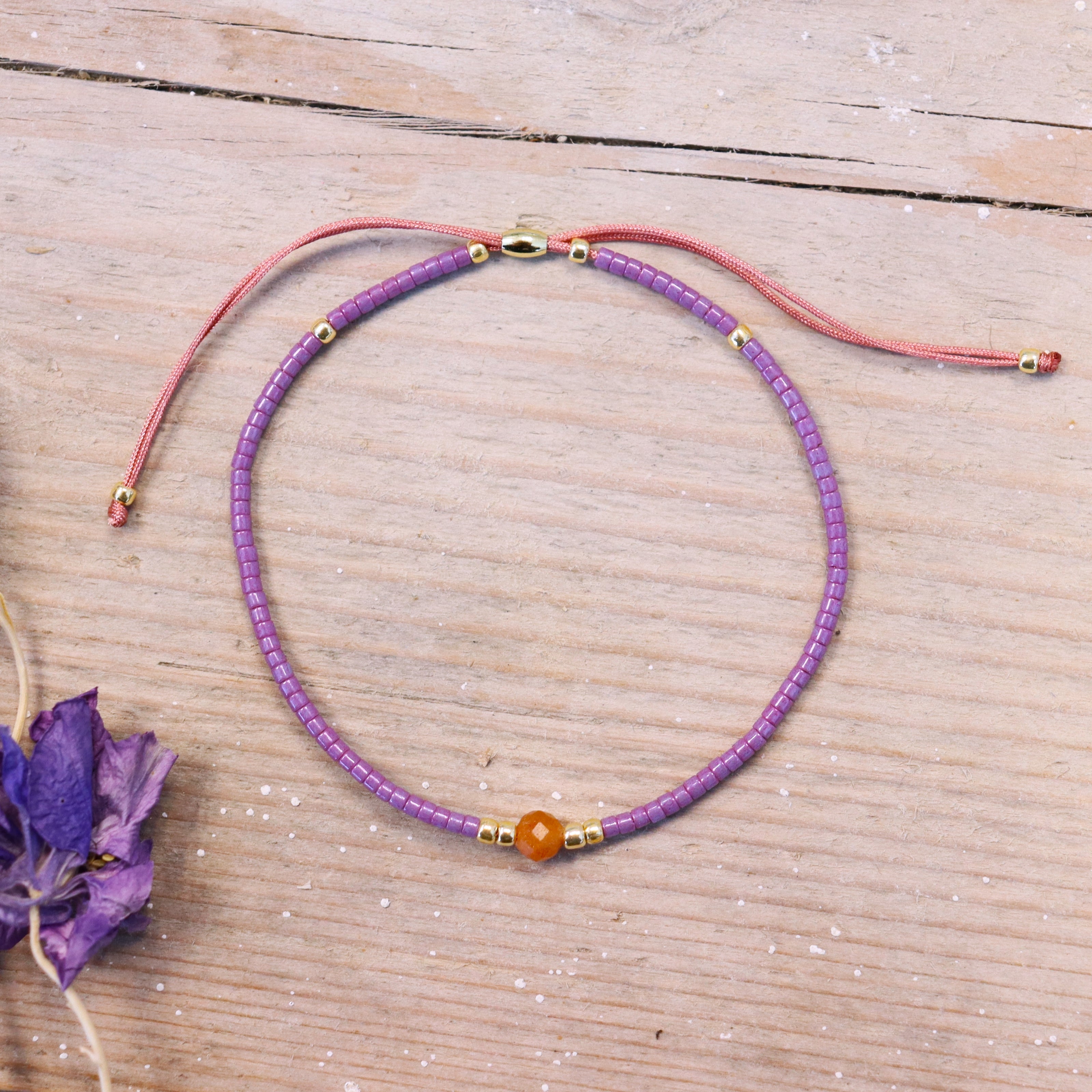 Delica bracelet with yellow aventurine