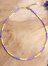 Perlenkette Miyuki - lila und gelb