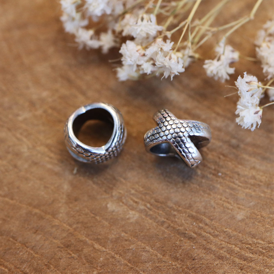 Kraal DQ zilver kruis met print