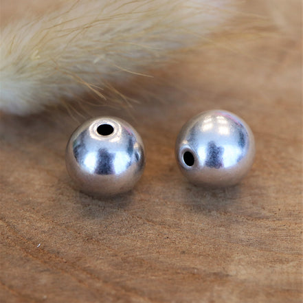 Kraal DQ zilver rond 12 mm