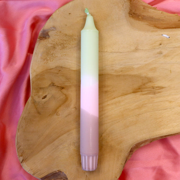 Kaars - groen/paars/roze