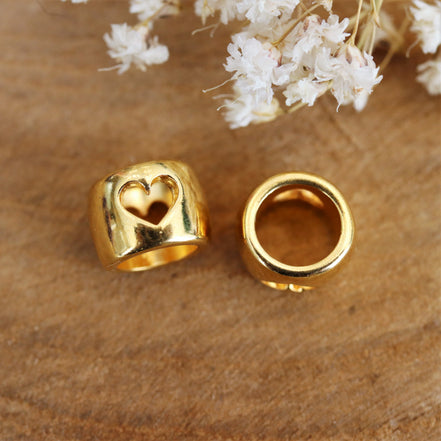 Bead DQ GOLD punched out heart