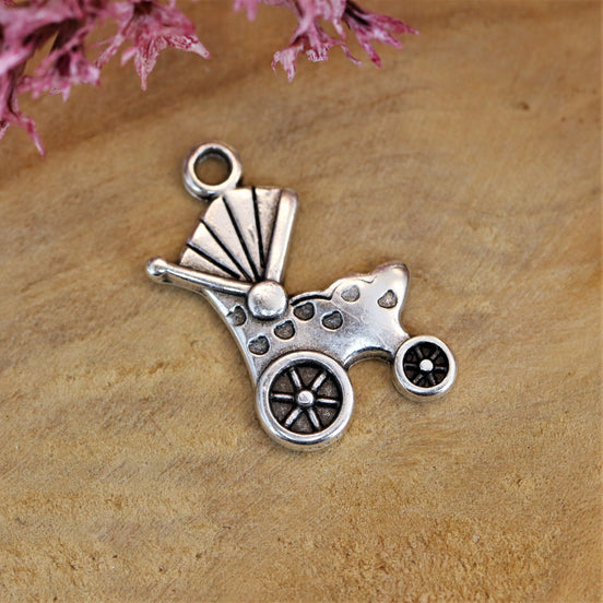 DQ Silber Kinderwagen Charm