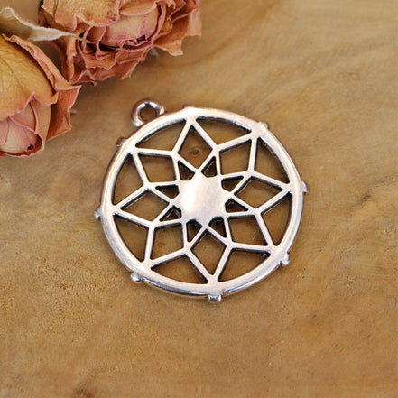 DQ silver dream catcher charm