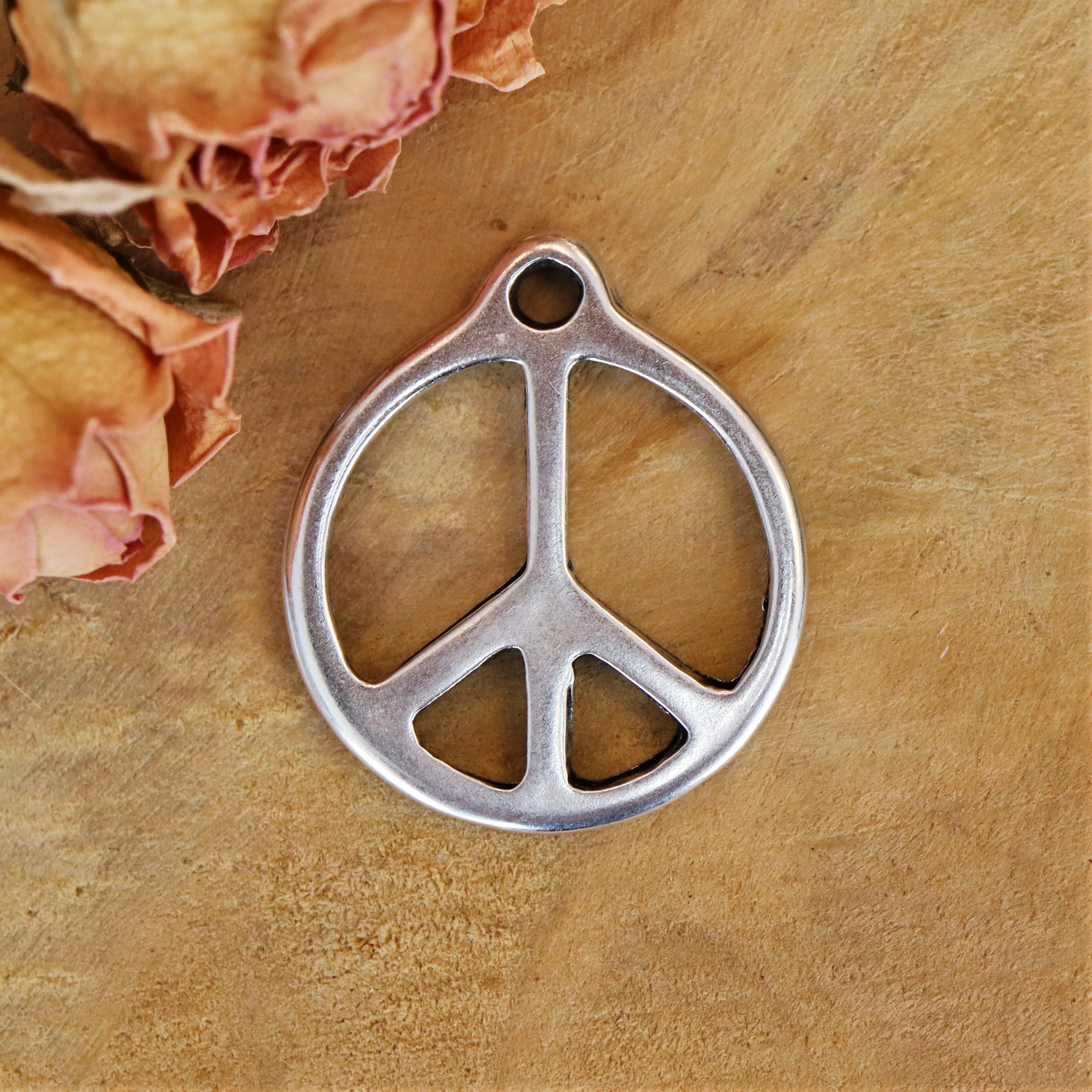 Bedel DQ zilver groot peace teken