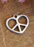 Bedel DQ zilver klein hart met peace teken