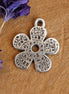 DQ silver charm small carved flower
