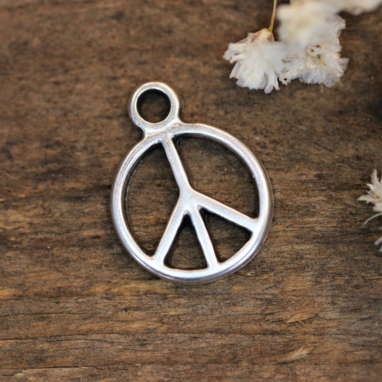 DQ Silber Peace Zeichen Anhänger