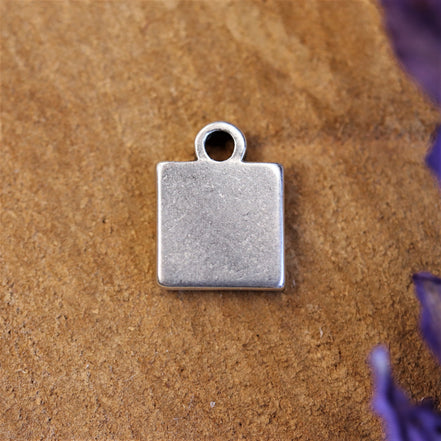 DQ silver square pendant