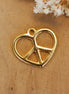 DQ GOLD small heart with peace sign charm