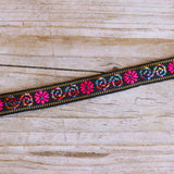 Bloemen lint - zwart