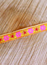 Bloemen lint - geel en roze